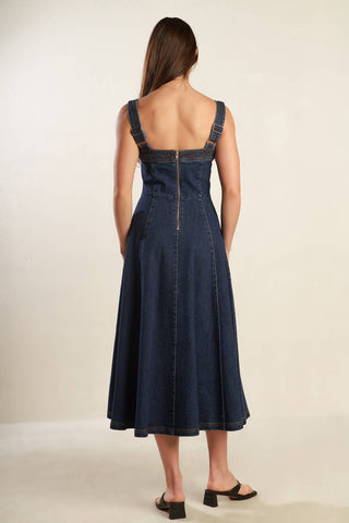 TERRIFIC TIMING DENIM MIDI DRESS - By Baano