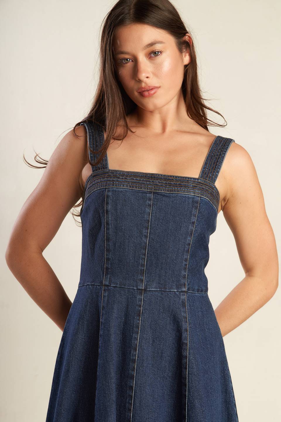 TERRIFIC TIMING DENIM MIDI DRESS - By Baano