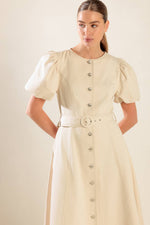 CAPTURED BY THE NIGHT TWILL MIDI DRESS - By Baano