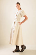 CAPTURED BY THE NIGHT TWILL MIDI DRESS - By Baano