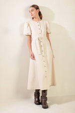 CAPTURED BY THE NIGHT TWILL MIDI DRESS - By Baano