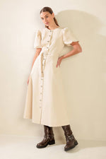 CAPTURED BY THE NIGHT TWILL MIDI DRESS - By Baano