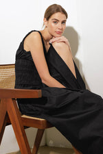 LOVELIEST LOOKS BLACK WOVEN MIDI DRESS - By Baano