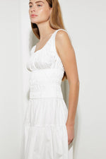 LOVELIEST LOOKS WHITE WOVEN MIDI DRESS - By Baano
