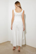 LOVELIEST LOOKS WHITE WOVEN MIDI DRESS - By Baano