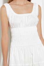 LOVELIEST LOOKS WHITE WOVEN MIDI DRESS - By Baano