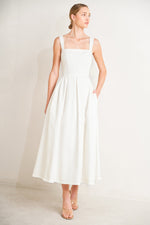 SERENE CHARM WOVEN MIDI DRESS