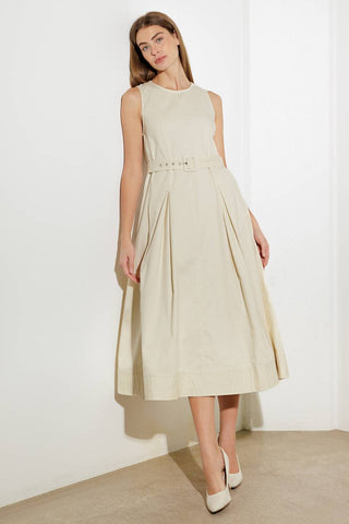 OVER THE WATERS WOVEN MIDI DRESS - By Baano