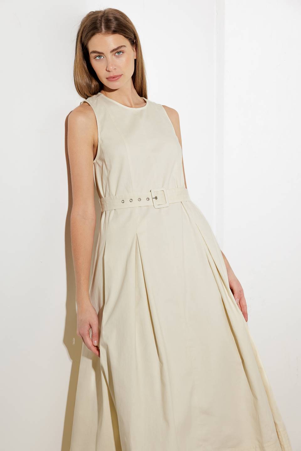 OVER THE WATERS WOVEN MIDI DRESS - By Baano