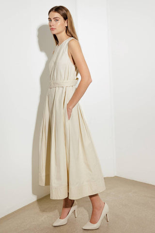 OVER THE WATERS WOVEN MIDI DRESS - By Baano