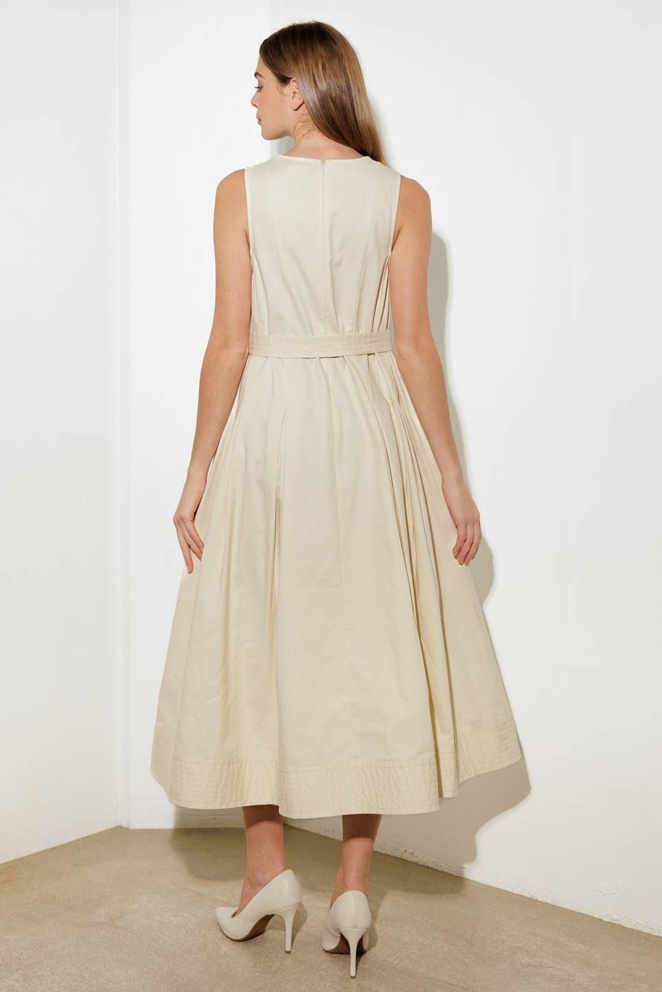 OVER THE WATERS WOVEN MIDI DRESS - By Baano