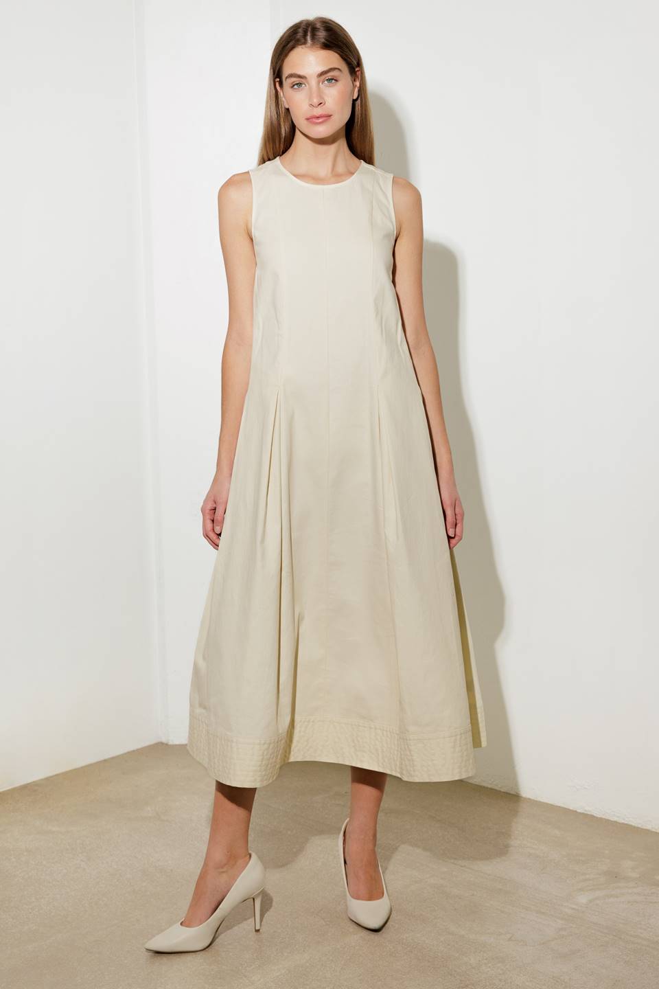 OVER THE WATERS WOVEN MIDI DRESS - By Baano