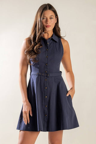 SLEEK STREET WOVEN MINI DRESS - By Baano