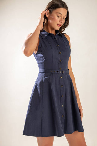 SLEEK STREET WOVEN MINI DRESS - By Baano