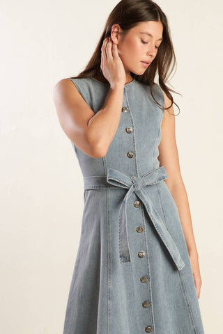 NAUTICAL & NICE DENIM MIDI DRESS - By Baano