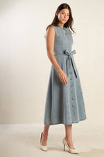 NAUTICAL & NICE DENIM MIDI DRESS - By Baano