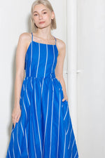 LET THE GOOD IN BLUE WOVEN MIDI DRESS - By Baano