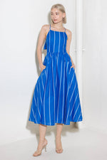 LET THE GOOD IN BLUE WOVEN MIDI DRESS - By Baano