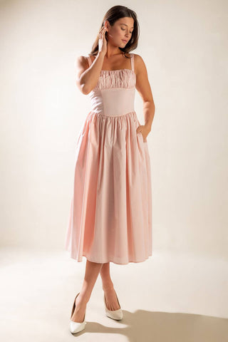 EASILY LOVED WOVEN MIDI DRESS - By Baano