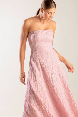ROLL WITH IT PINK WOVEN MIDI DRESS - By Baano