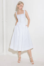 CATCH THE SUN IN WHITE  WOVEN MIDI DRESS - By Baano