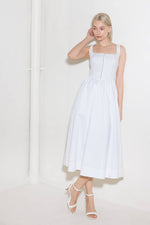 CATCH THE SUN IN WHITE  WOVEN MIDI DRESS - By Baano