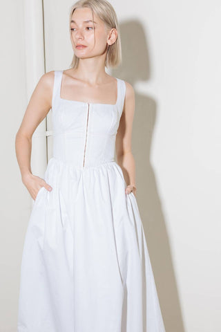 CATCH THE SUN IN WHITE  WOVEN MIDI DRESS - By Baano