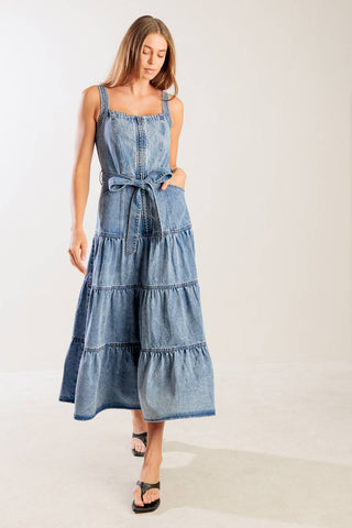 SUNSHINE STATE OF MIND INDIGO DENIM DRESS - By Baano