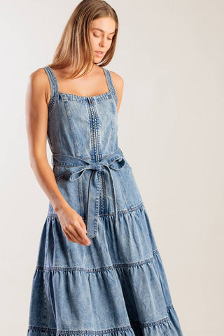 SUNSHINE STATE OF MIND INDIGO DENIM DRESS - By Baano