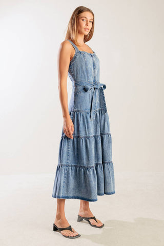SUNSHINE STATE OF MIND INDIGO DENIM DRESS - By Baano