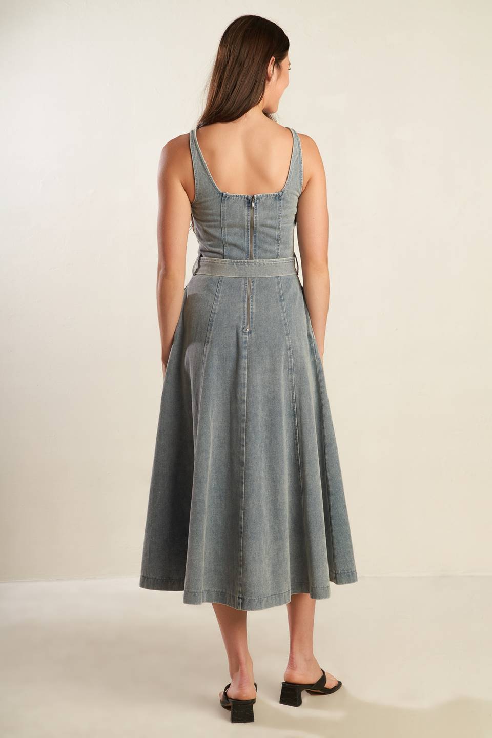 A DAY AT THE VINEYARD DENIM MIDI DRESS - By Baano