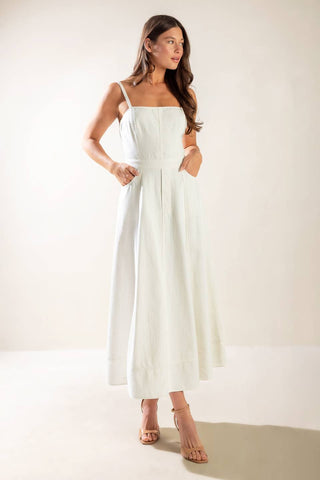 LET'S GO FOR A WALK WOVEN MIDI DRESS - By Baano