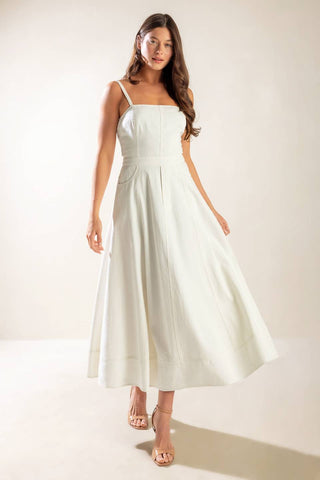 LET'S GO FOR A WALK WOVEN MIDI DRESS - By Baano