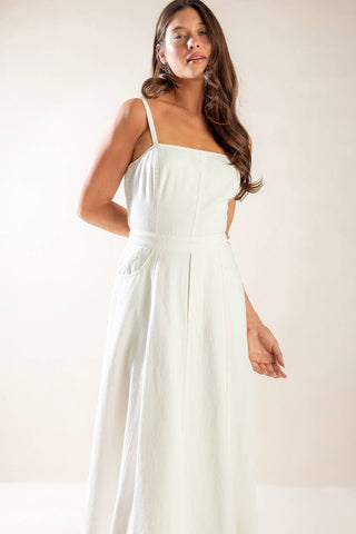 LET'S GO FOR A WALK WOVEN MIDI DRESS - By Baano