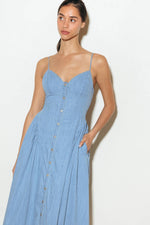 BLUEBELL BREEZE LIGHTWEIGHT DENIM MIDI DRESS - By Baano