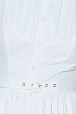 NUE EASE WHITE WOVEN MDI DRESS - By Baano