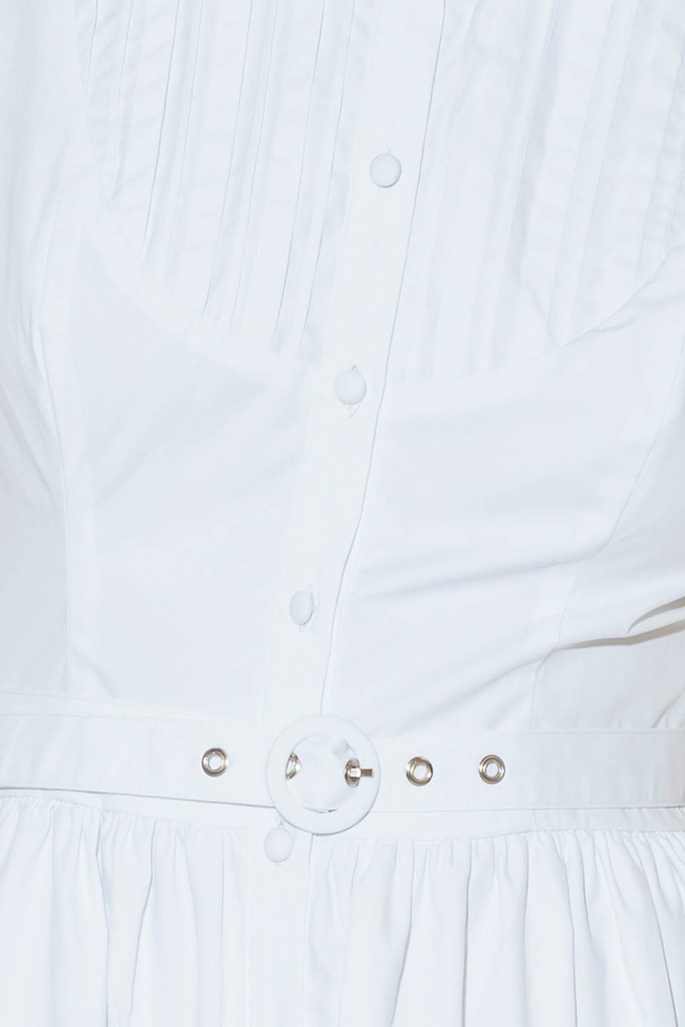 NUE EASE WHITE WOVEN MDI DRESS - By Baano