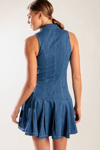 WHERE I WANT TO BE DENIM MINI DRESS - By Baano