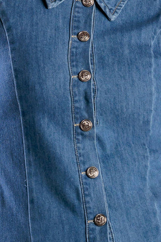 WHERE I WANT TO BE DENIM MINI DRESS - By Baano