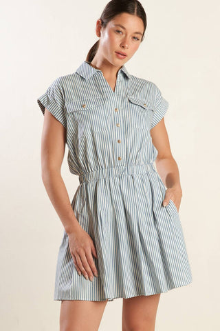 CHAMPAGNE TOAST WOVEN MINI DRESS - By Baano