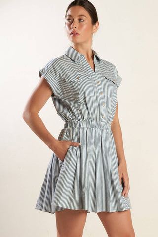 CHAMPAGNE TOAST WOVEN MINI DRESS - By Baano
