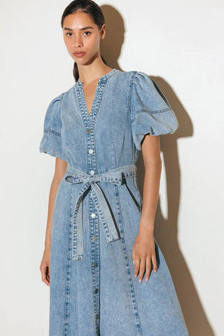 BAREFORM LIGHT DENIM MIDI DRESS - By Baano