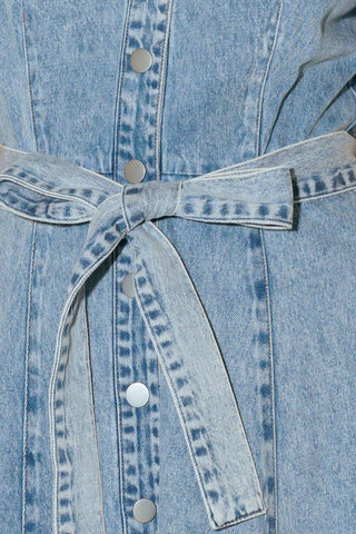 BAREFORM LIGHT DENIM MIDI DRESS - By Baano