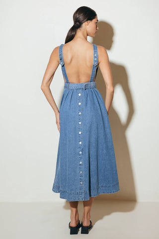 LAVENDER FIELDS DENIM MIDI DRESS - By Baano