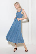 SOFTLY ROMANTIC DENIM MIDI DRESS - By Baano