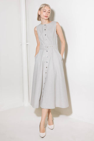 DELICATELY DARING WOVEN MIDI DRESS - By Baano