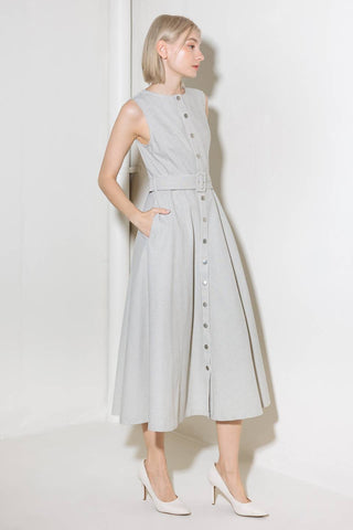 DELICATELY DARING WOVEN MIDI DRESS - By Baano
