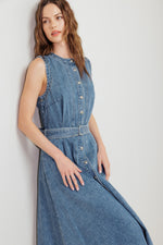 MIDNIGHT RODEO DENIM MIDI DRESS - By Baano