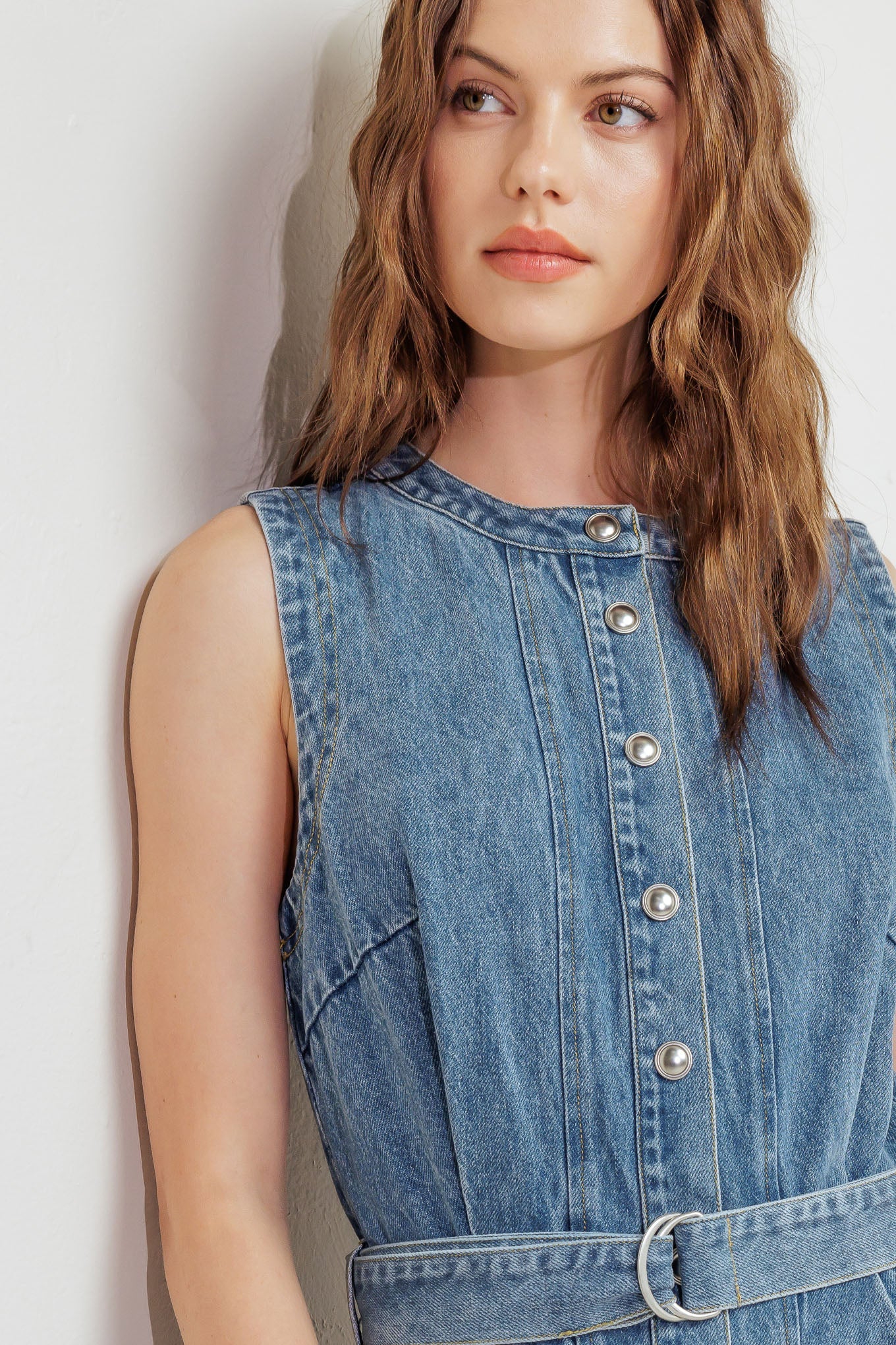 MIDNIGHT RODEO DENIM MIDI DRESS - By Baano