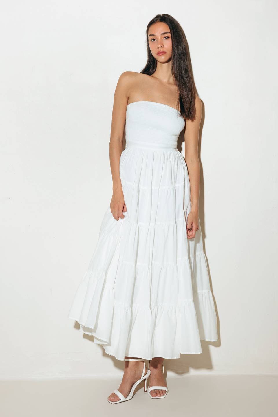 NEO BREEZE WHITE MIDI DRESS - By Baano